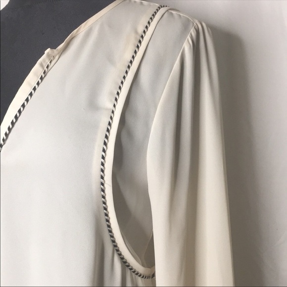 J crew tassel trim top in  cream and navy - Picture 6 of 8